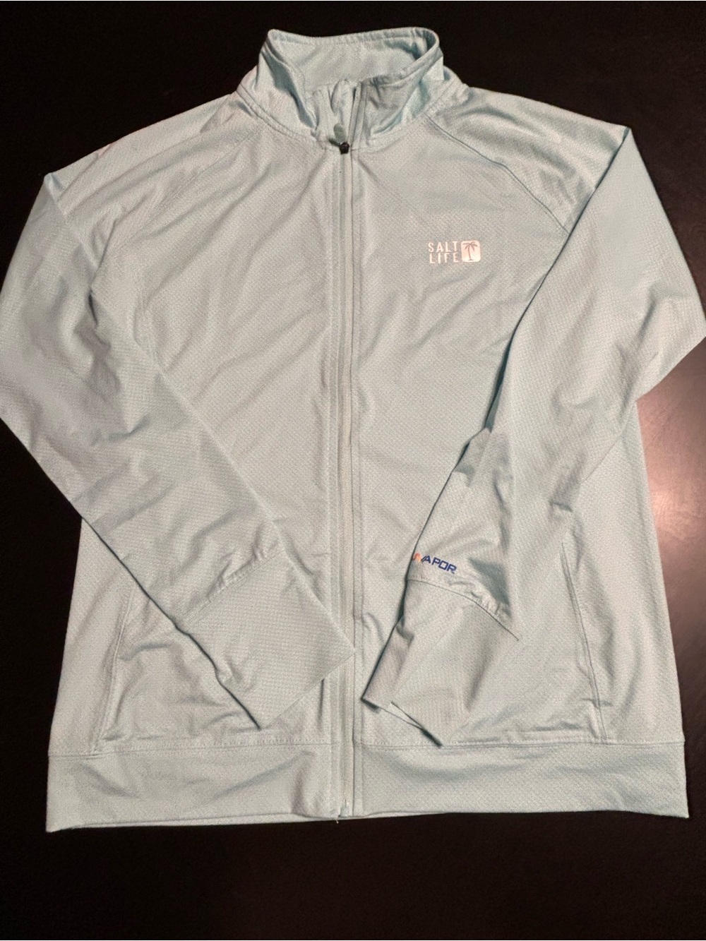 Salt Life Women's Light Blue Full-Zip Long Sleeve Tee